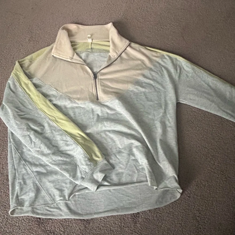 Light Pink and Yellow Quarter Zip - Picture 1 of 4